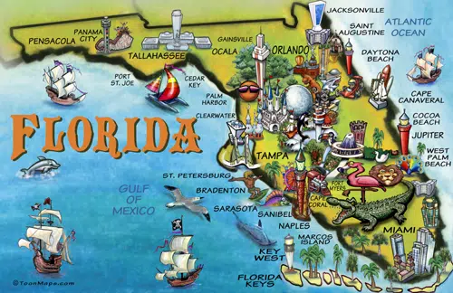 Florida Cartoon Map