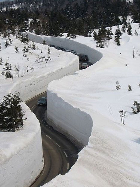 Snowy Road in Japan