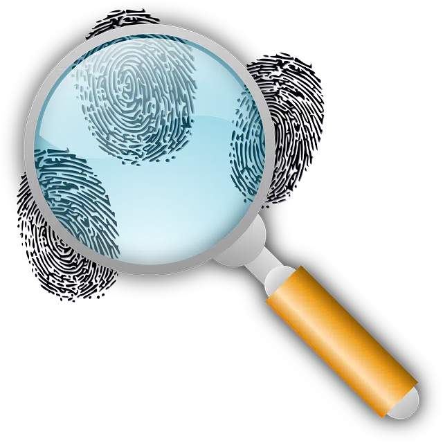 Magnifying Glass with Fingerprints